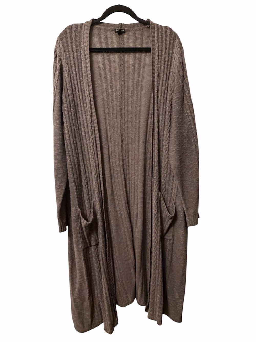 Torrid 4X Taupe Gray Ribbed Long Open-Front Duster Cardigan
